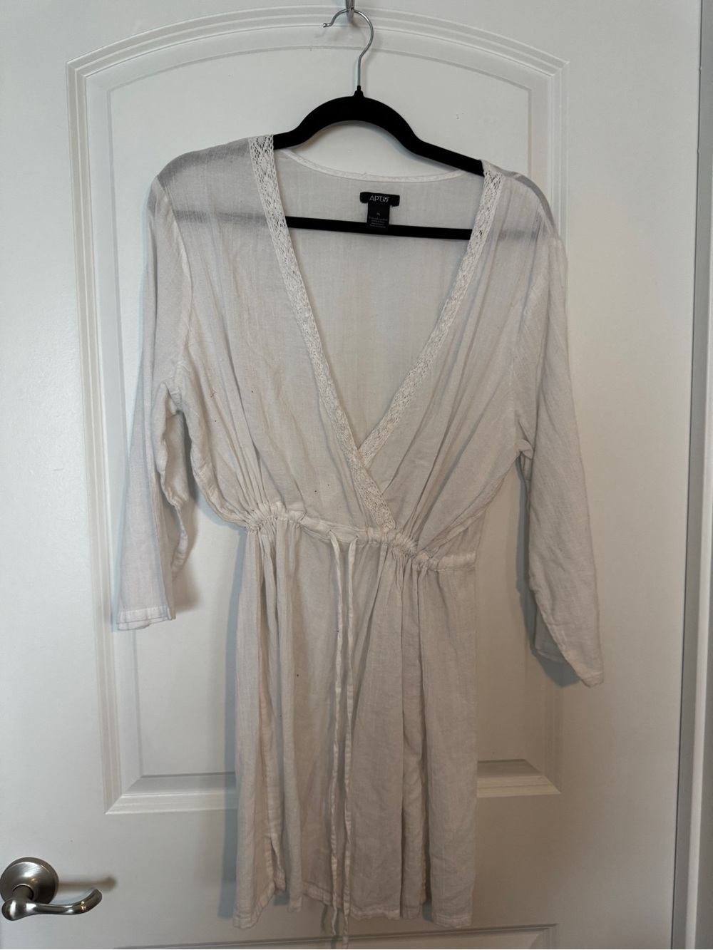 Apt. 9 Cream Lace-Trim Wrap Coverup